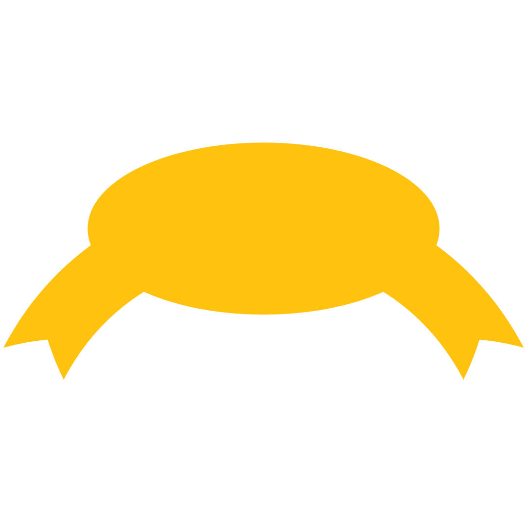 Transparent Yellow Emblem Banner with Ribbon Tails