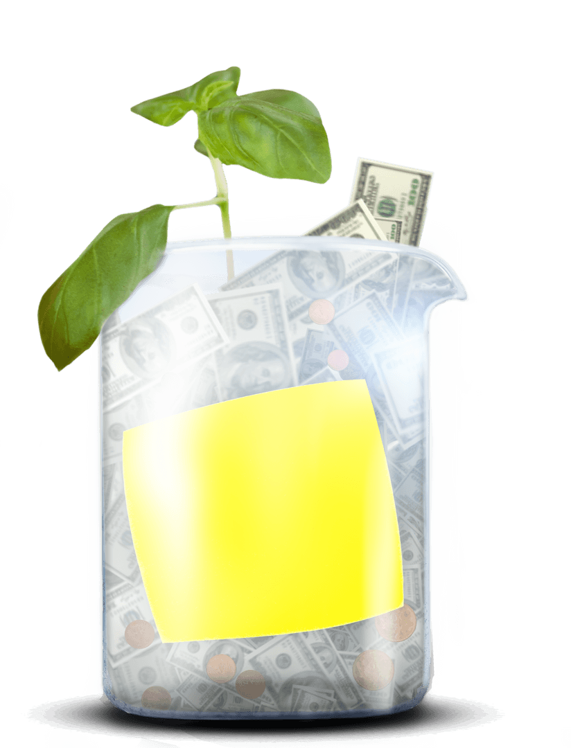 Money Plant Boosting Growth on Transparent Background Vector
