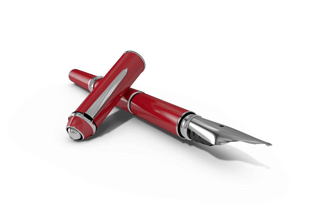 Isolated Red Fountain Pen Transparent Background, Writing and Document Tool - Download Free Stock Images Pikwizard.com