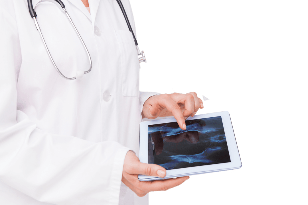 Transparent Doctor using Tablet for X-ray Analysis in Clinic
