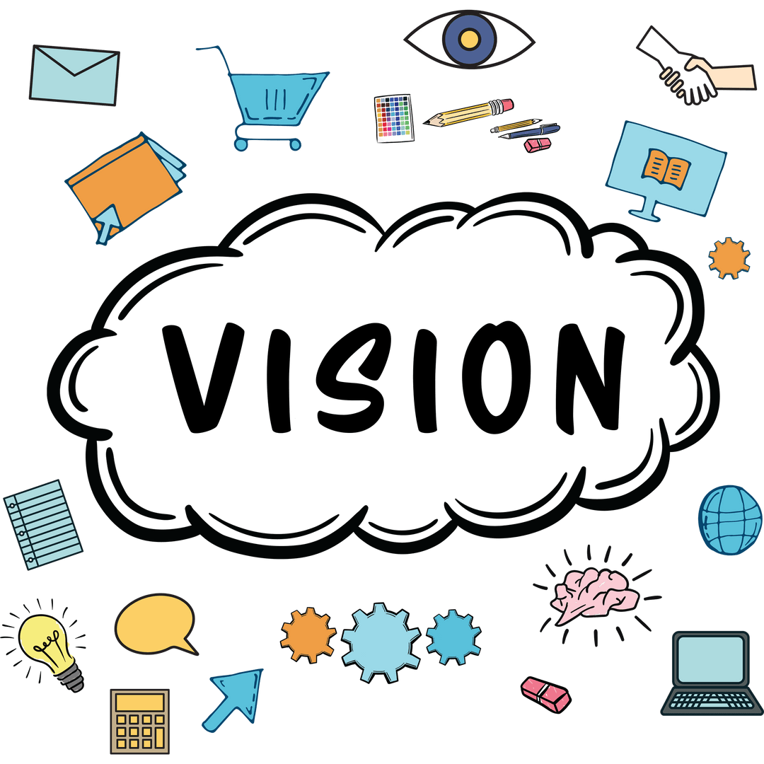 Creative Vision and Idea Doodles on Transparent Background