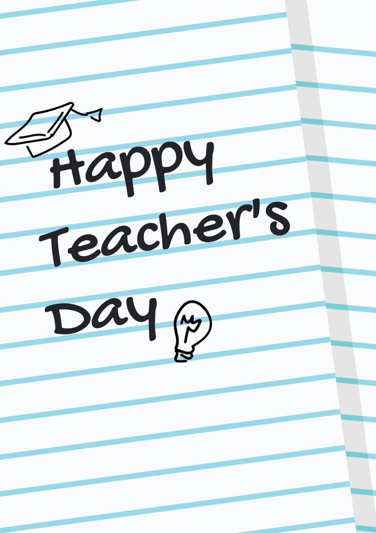 Happy Teacher's Day Celebration with Gratitude Note Design