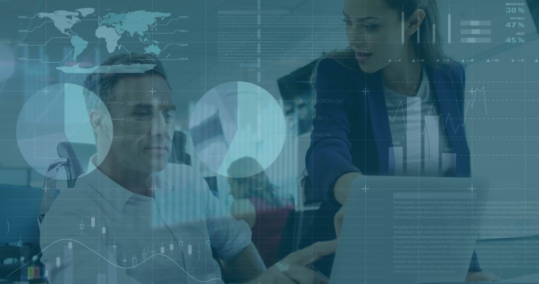 Team Analyzing Business Data with Advanced Technology