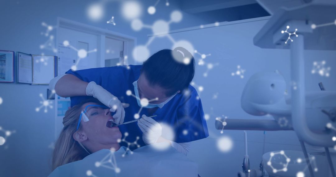 Dentist Exploring Global Health Innovation with Digital Interface