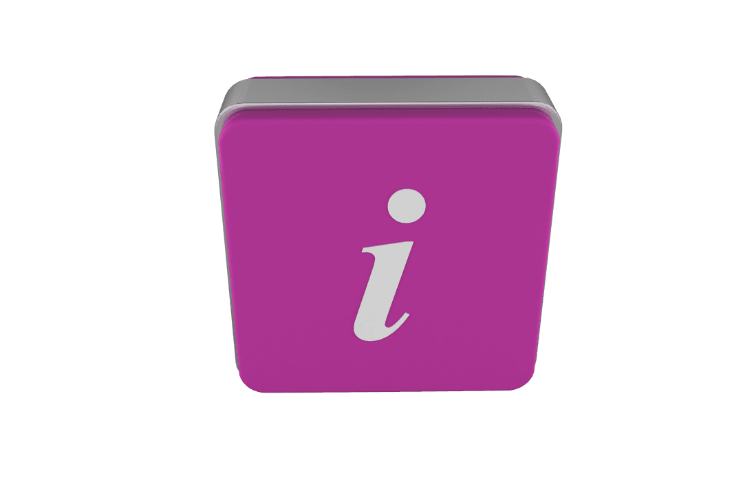 Purple Information Icon with Transparent Background