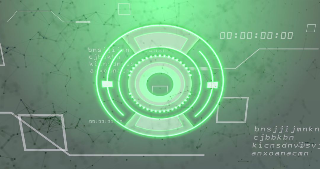 Digital Interface with Futuristic Neon Target Concept