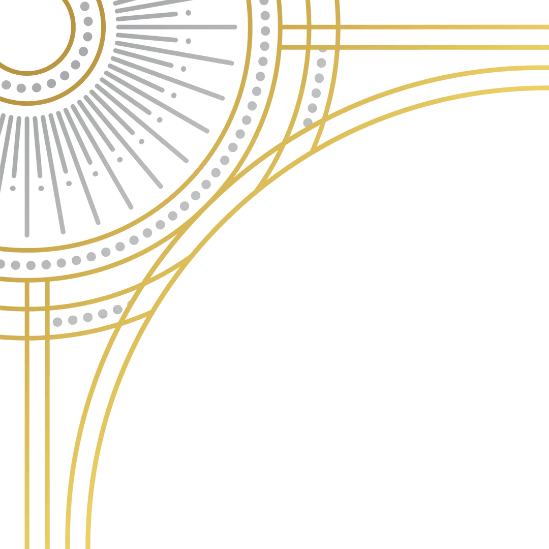 Geometric Circle and Radial Grid Pattern on Transparent Background