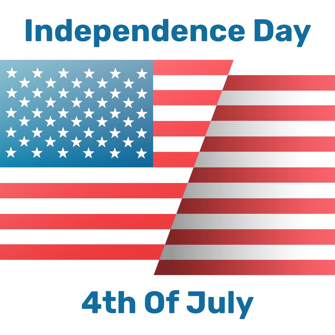 USA Flag Overlay with Independence Day Text for Celebrating Fourth of July