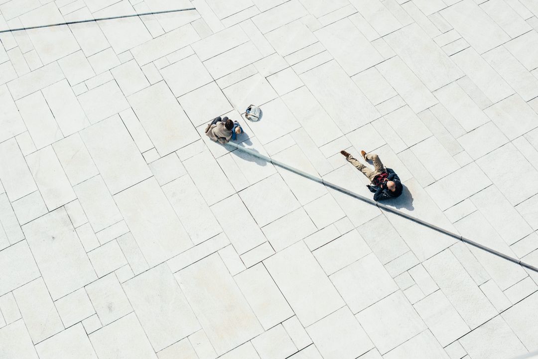 Overhead View of People Resting on Modern Urban Design