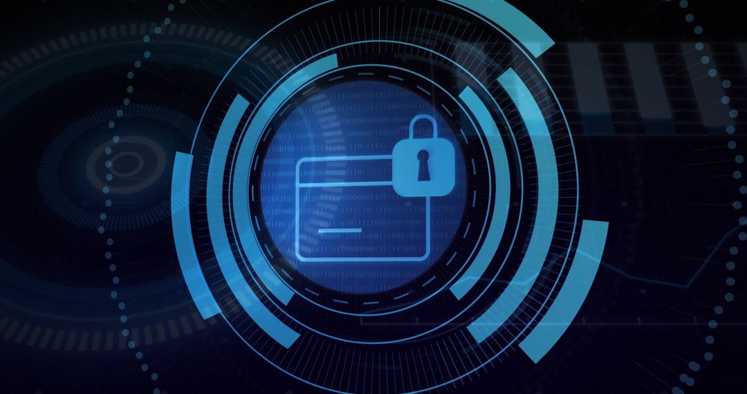 Digital Security Interface with Padlock and Credit Card Icon