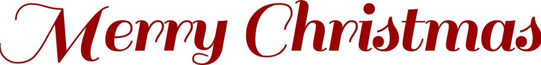 Merry Christmas Red Text on Transparent Background Isolated Vector