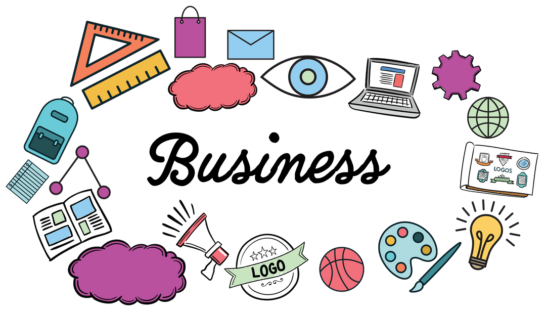 Digital Media Icons on Transparent Background for Business Branding