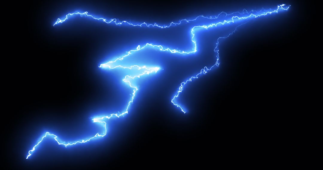 Electric Blue Lightning Bolts on Dark Background - Free Images, Stock Photos and Pictures on Pikwizard.com