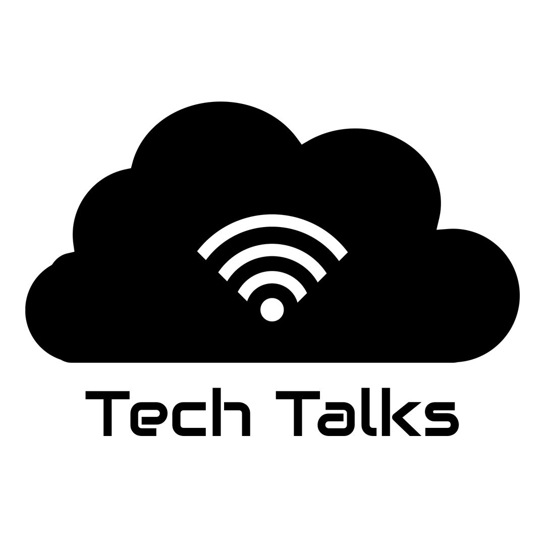 Tech Talks Cloud Logo with Wi-Fi Symbol - Download Free Stock Templates Pikwizard.com