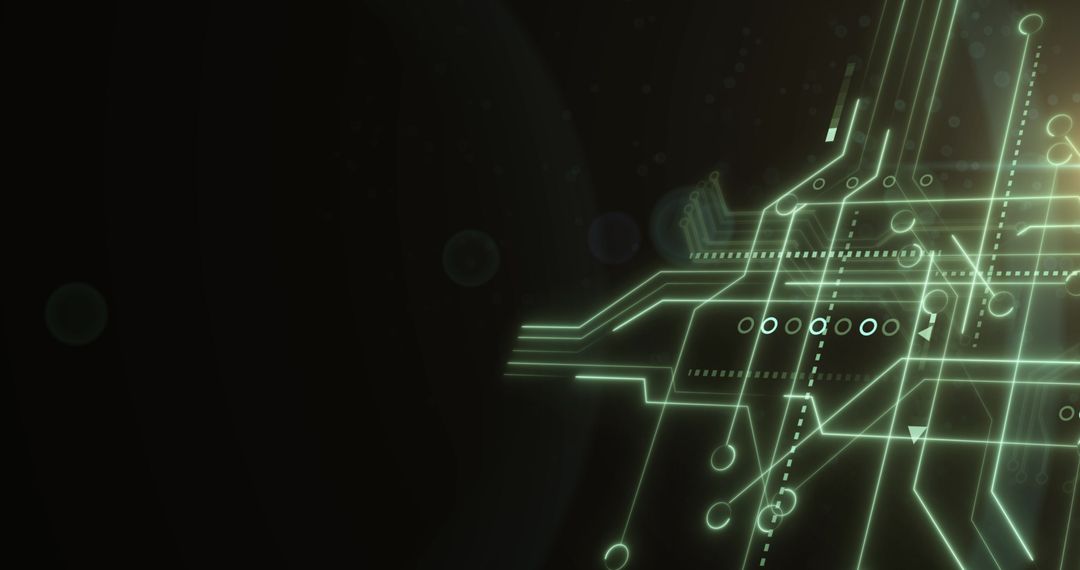 Abstract Green Circuit Board with Digital Interface Patterns