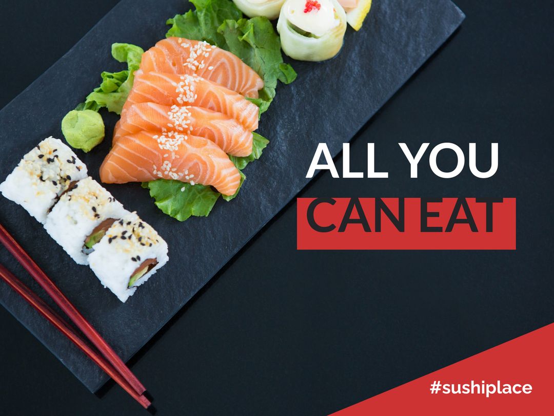 All You Can Eat Sushi Platter with Salmon Sashimi