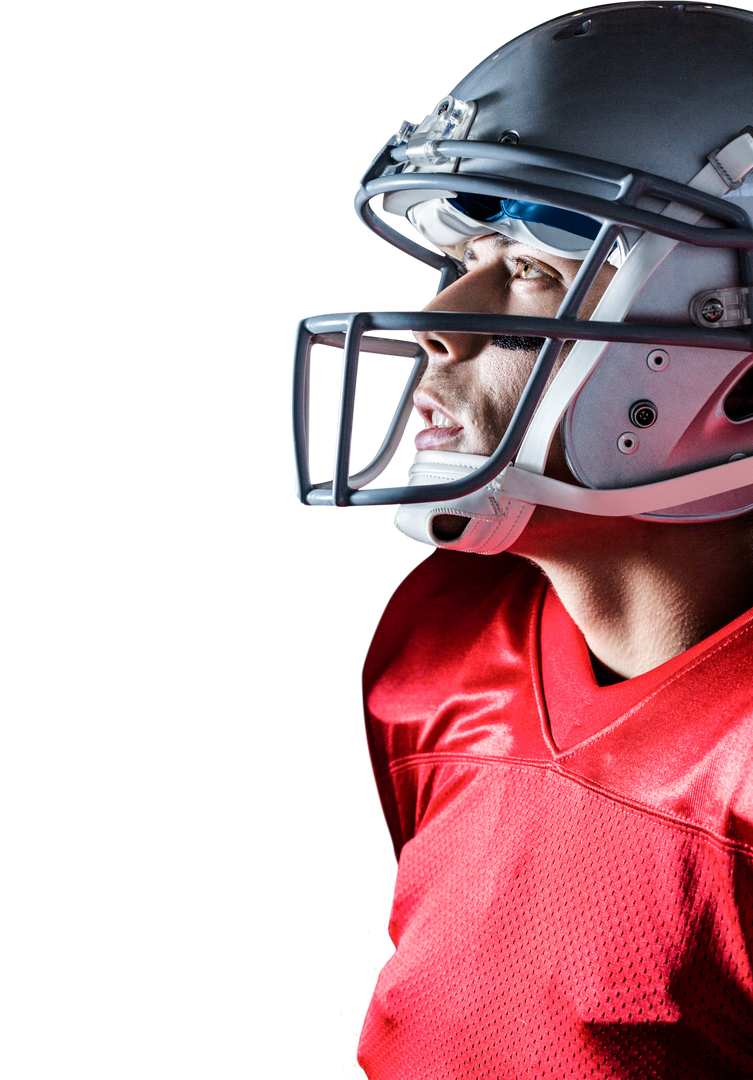 Caucasian American Football Player in Helmet on Transparent Background - Download Free Stock Images Pikwizard.com