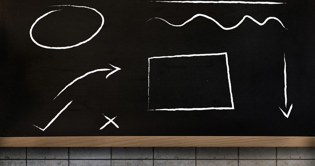 Abstract Chalk Drawings on Blackboard for Education Concepts