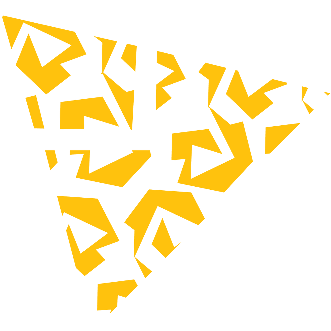 Yellow Geometric Abstract Pattern on Transparent Background