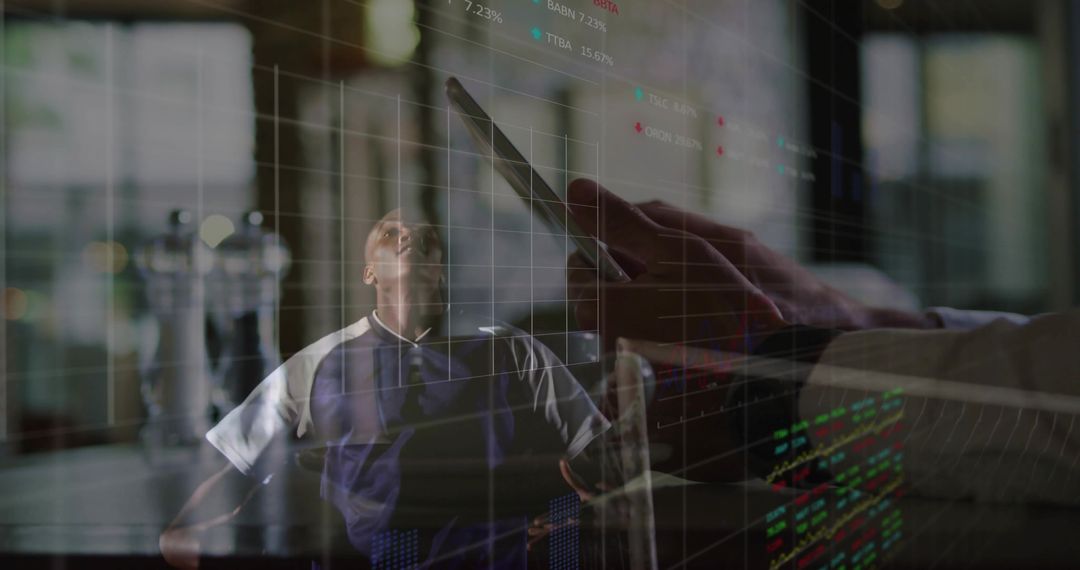 Businessman Analyzing Financial Data on Office Tablet Spirited Division
