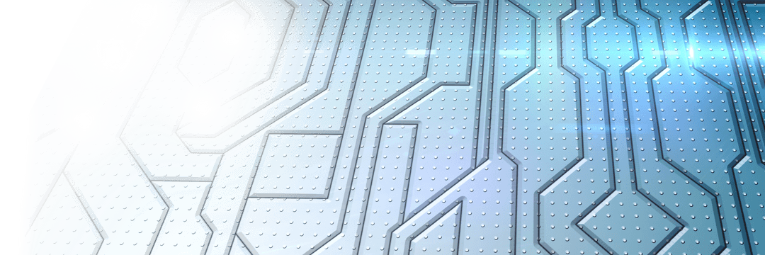 Futuristic transparent tech circuit board pattern with blue glow