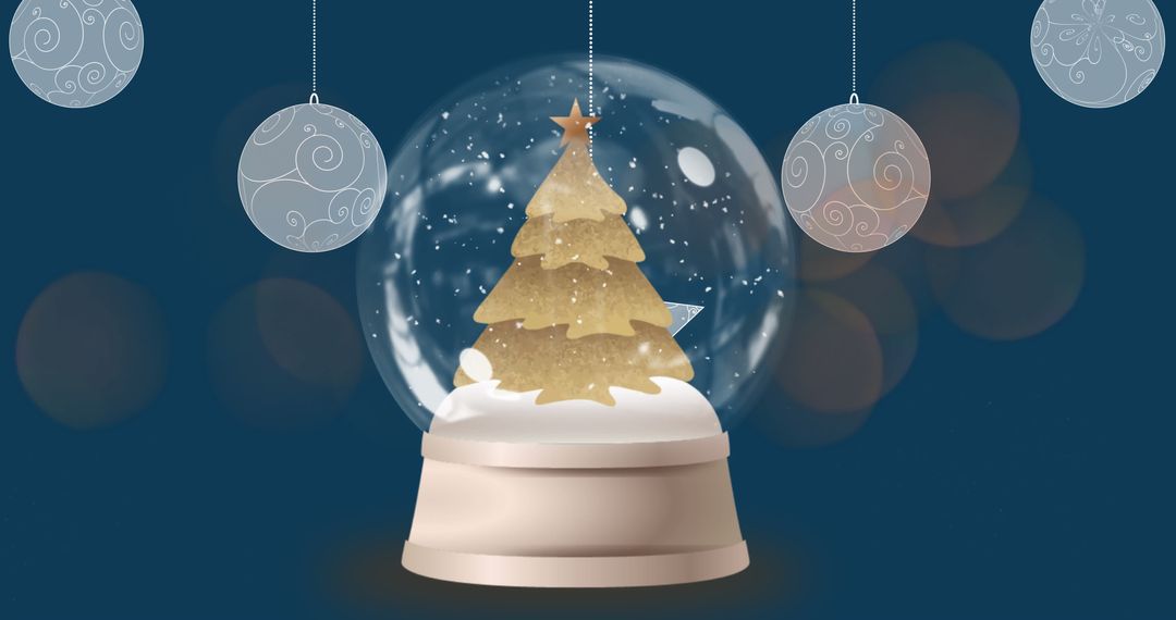 Festive Snow Globe Featuring Christmas Tree with Star