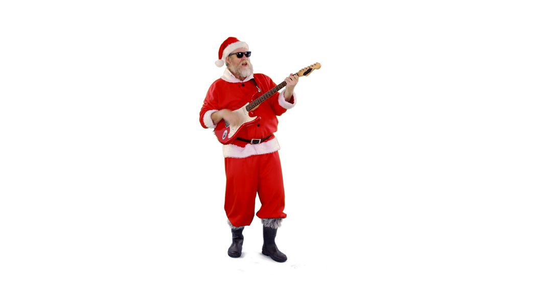 Santa Claus Playing Electric Guitar with Sunglasses - Free Images, Stock Photos and Pictures on Pikwizard.com