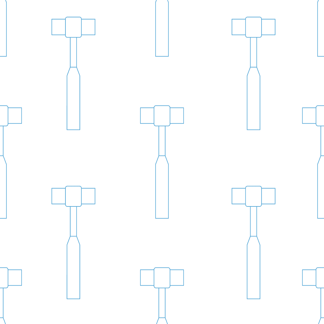 Digital Blue Pattern of Hammer Symbols on Transparent Background
