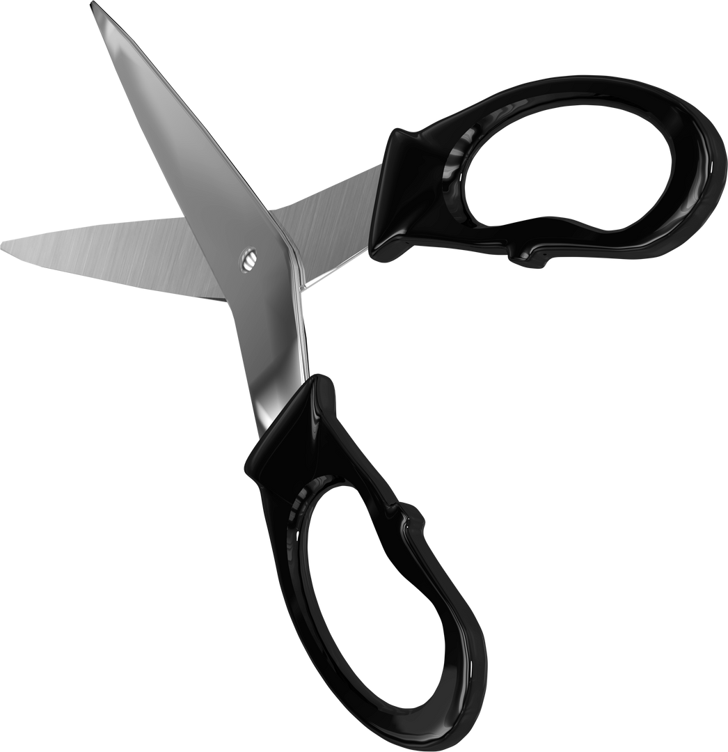 Transparent Pair of Black Handled Scissors with Open Blades - Download Free Stock Images Pikwizard.com