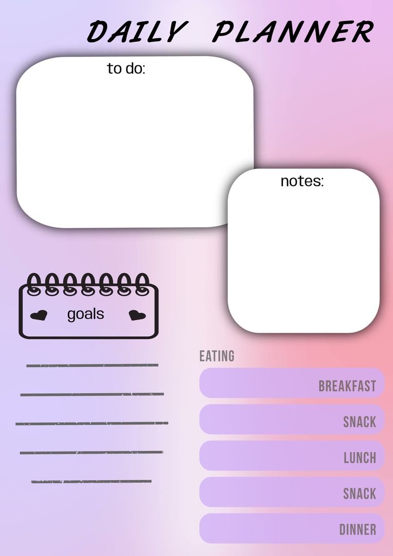 Colorful Daily Planner Illustration for Productivity and Organization - Download Free Stock Templates Pikwizard.com