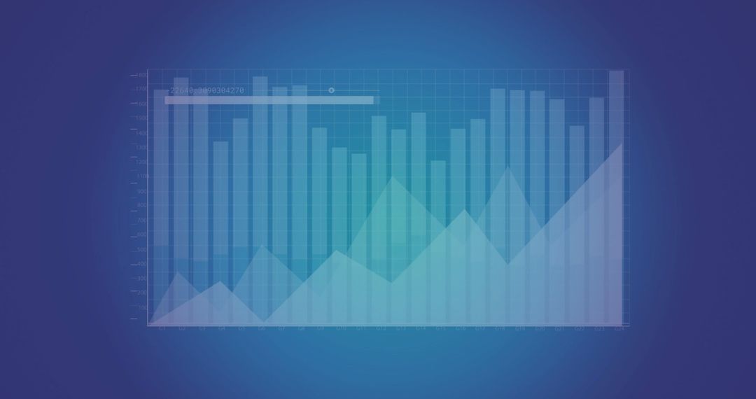 Abstract Financial Data Analysis on Blue Digital Background