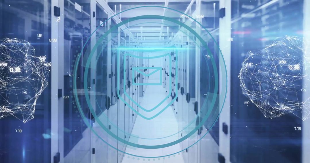 Digital Security Concepts with Servers and Technology Overlay