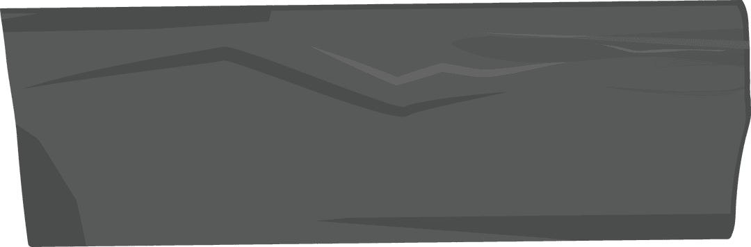 Abstract Dark Gray Industrial Slab with V-shaped Indentations Transparent Background