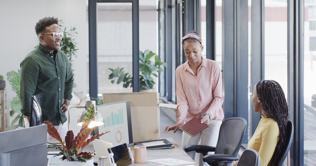 Energetic Team Collaboration in Modern Workspace