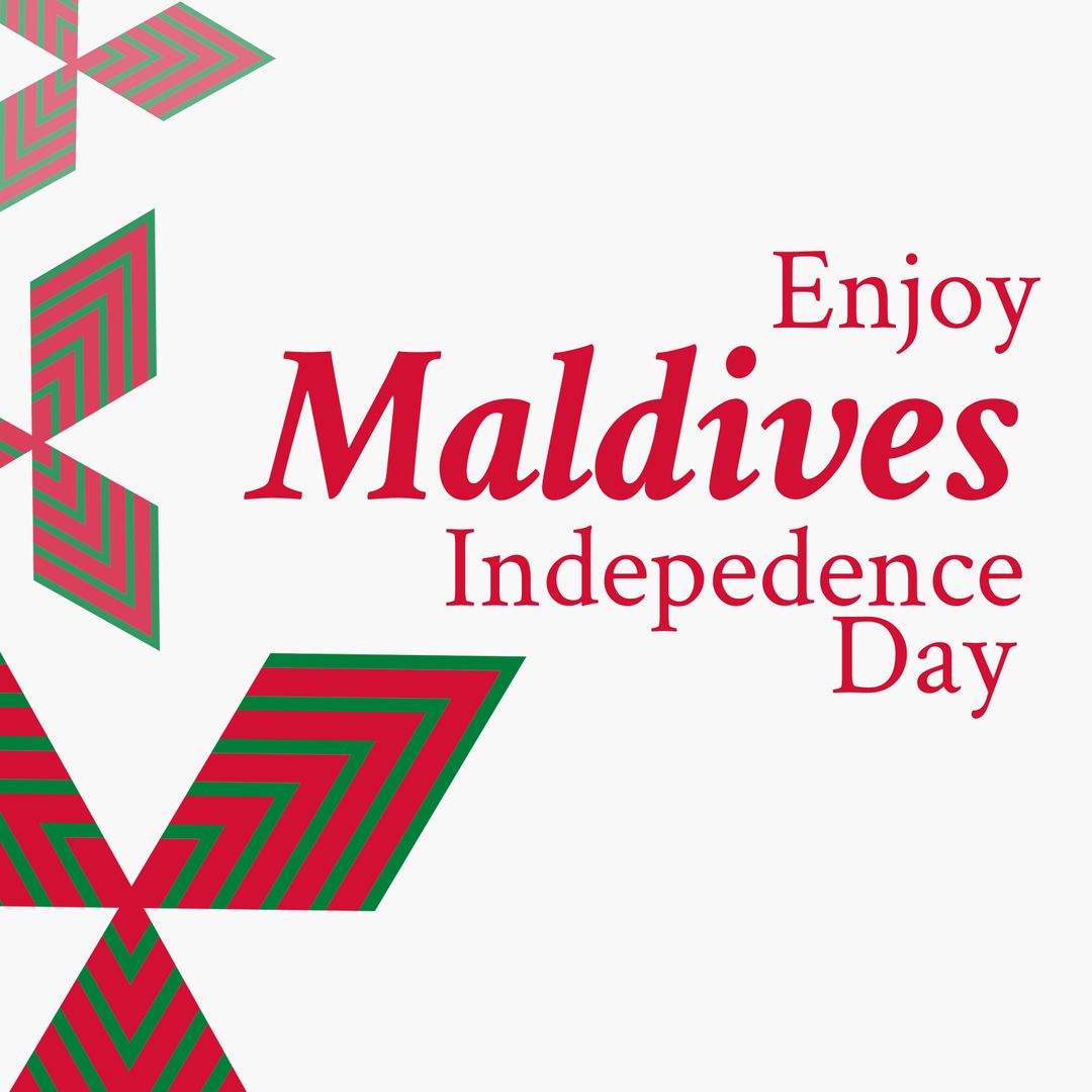 Maldives independence day celebration design with red and green patterns