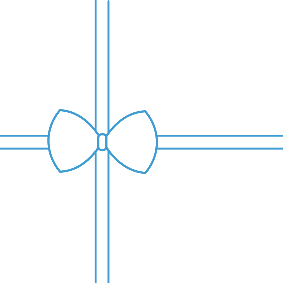 Blue Gift Ribbon with Bow on Transparent Background Isolated