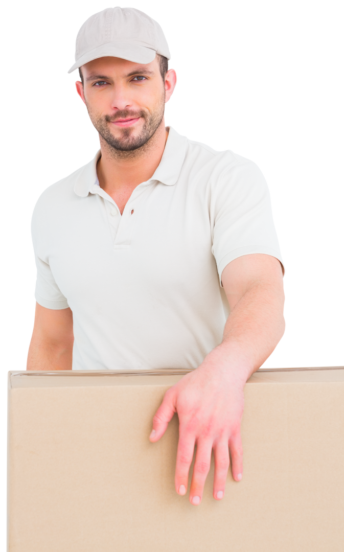 Transparent Delivery Man Holding Box White Background - Download Free Stock Images Pikwizard.com