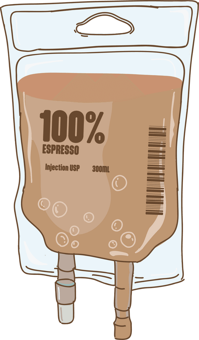 Transparent Cartoon Espresso Infusion Bag Vector Illustration