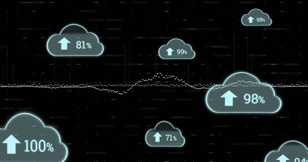 Cloud Data Computing Interface with Statistics Display - Free Images, Stock Photos and Pictures on Pikwizard.com