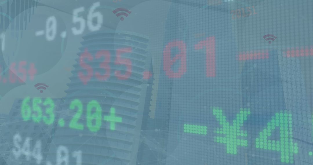 Financial Data and Skyscraper in Abstract Layer