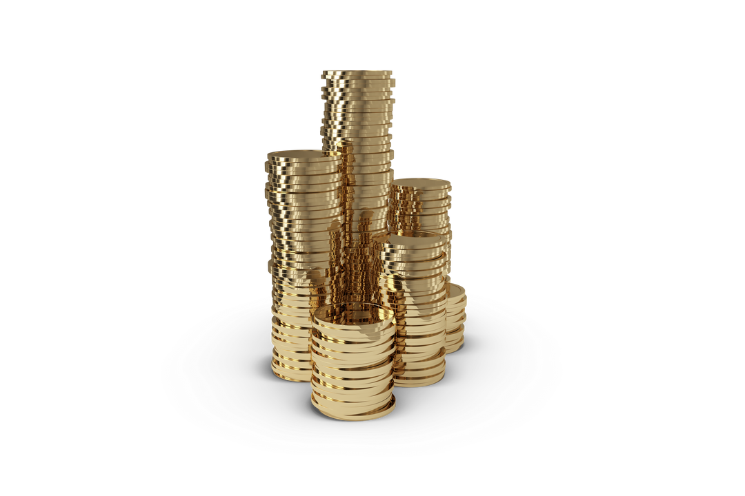 Transparent Gold Coins Stack Economy Investment Abundance Wealth Background - Download Free Stock Images Pikwizard.com