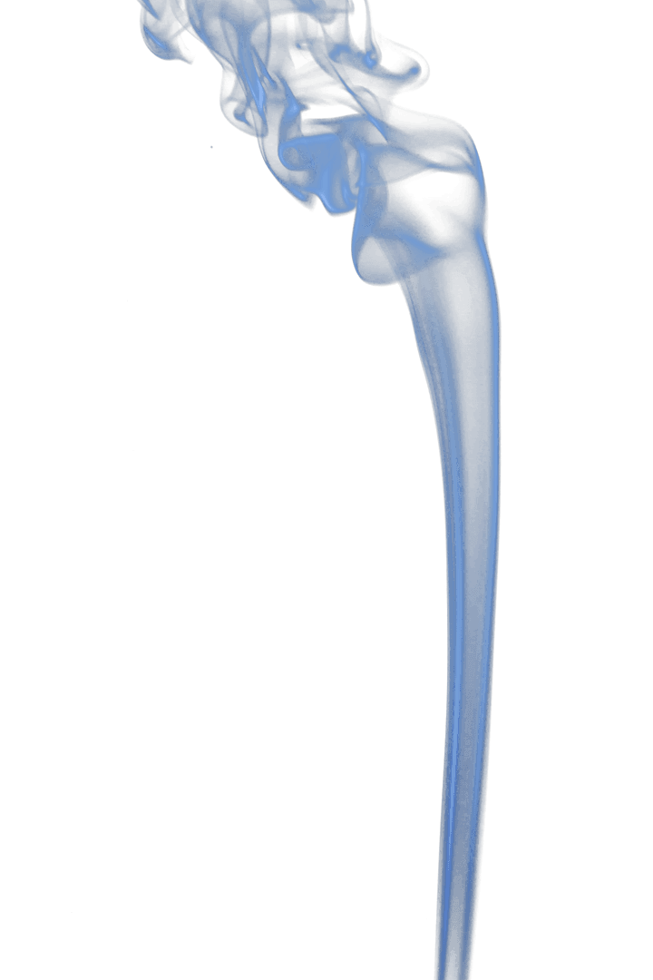 Elegant Blue Smoke Trail on Transparent Background