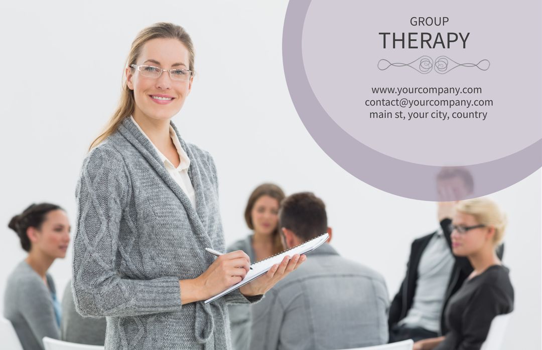 Therapist Leading Group Session in Professional Psychology Setting