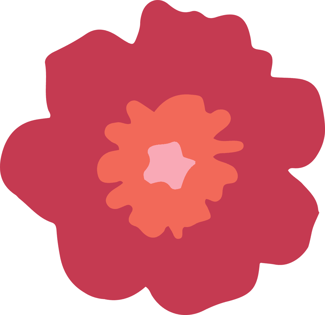 Transparent Abstract Flower with Red and Orange Petals