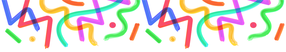 Vibrant Neon Squiggles with Transparent Background for Contemporary Graphic Design