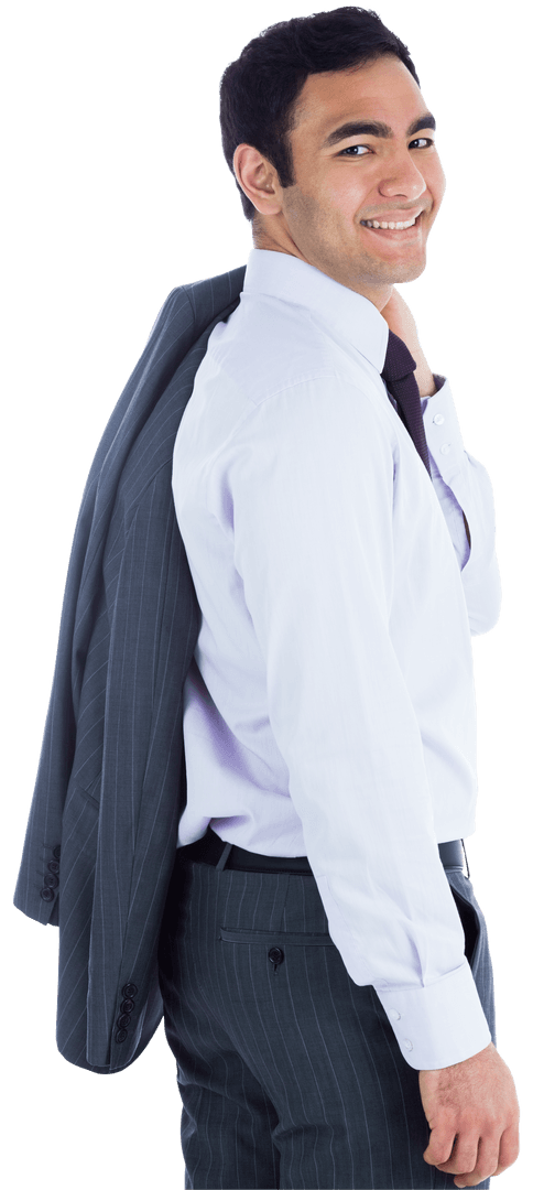 Happy Asian Businessman Smiling in Formal Attire on Transparent Background