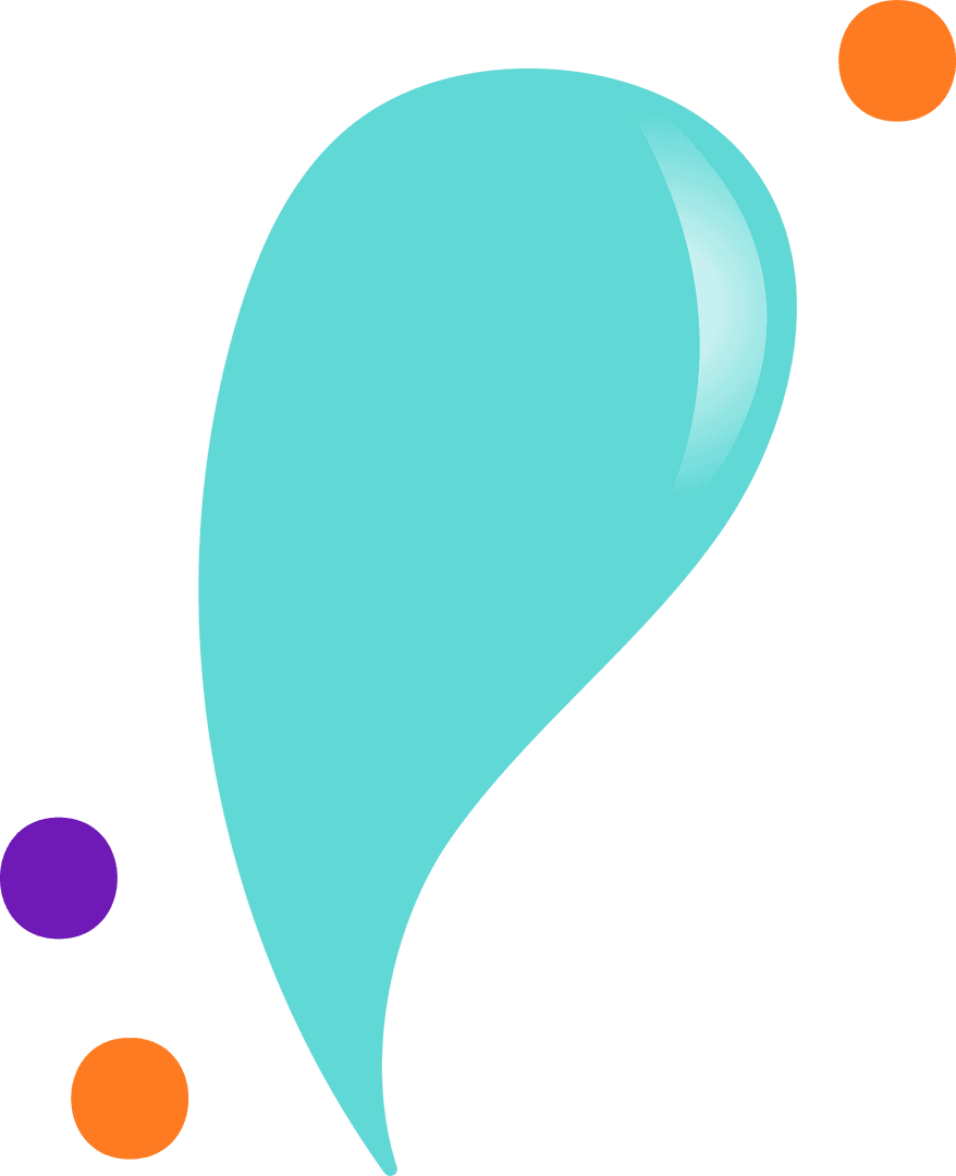 Bright Geometric Turquoise Droplet Minimalist Design Transparent Background