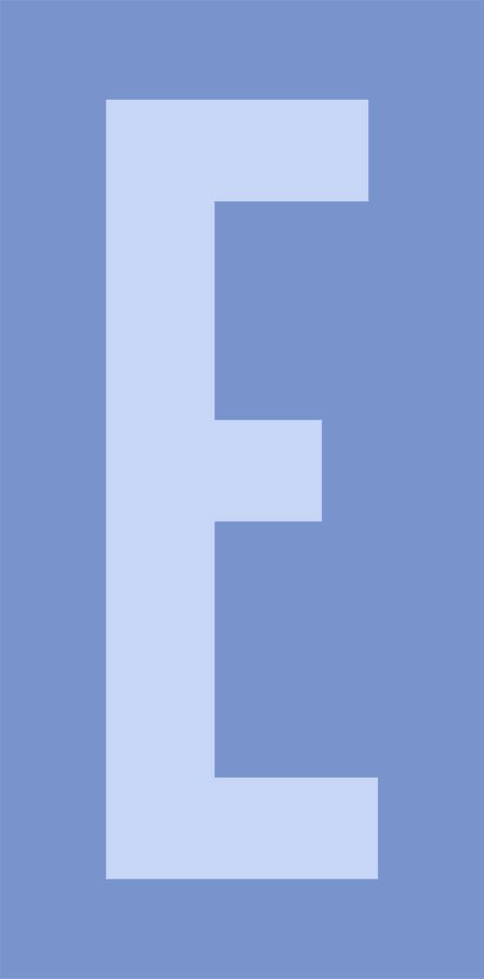 Minimalist Block-Style Uppercase E Transparent Background