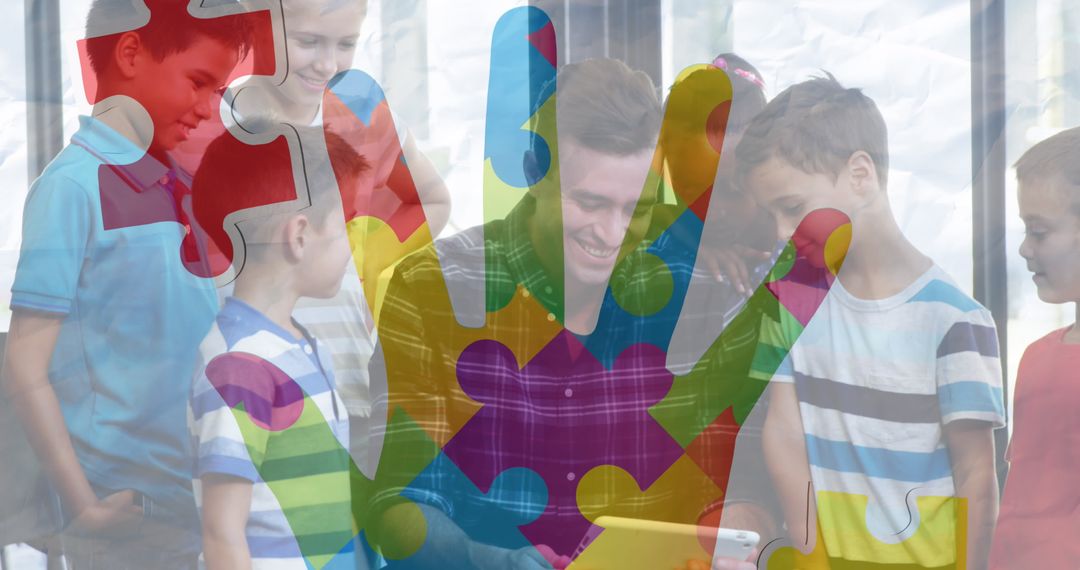 Creative Learning Support for Kids with Puzzle Motif