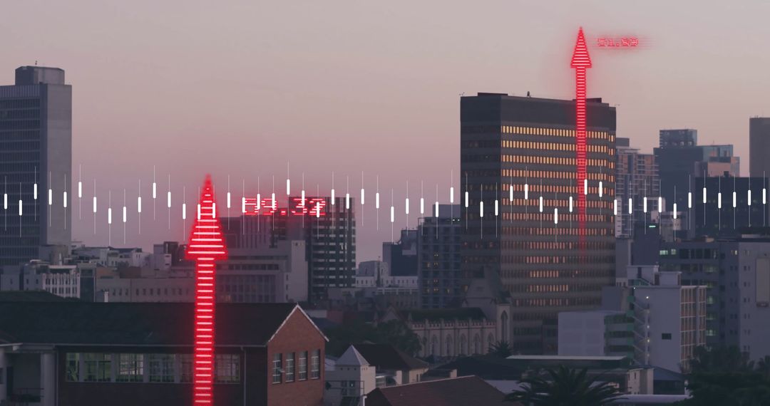 Futuristic Finance Data Over Cityscape